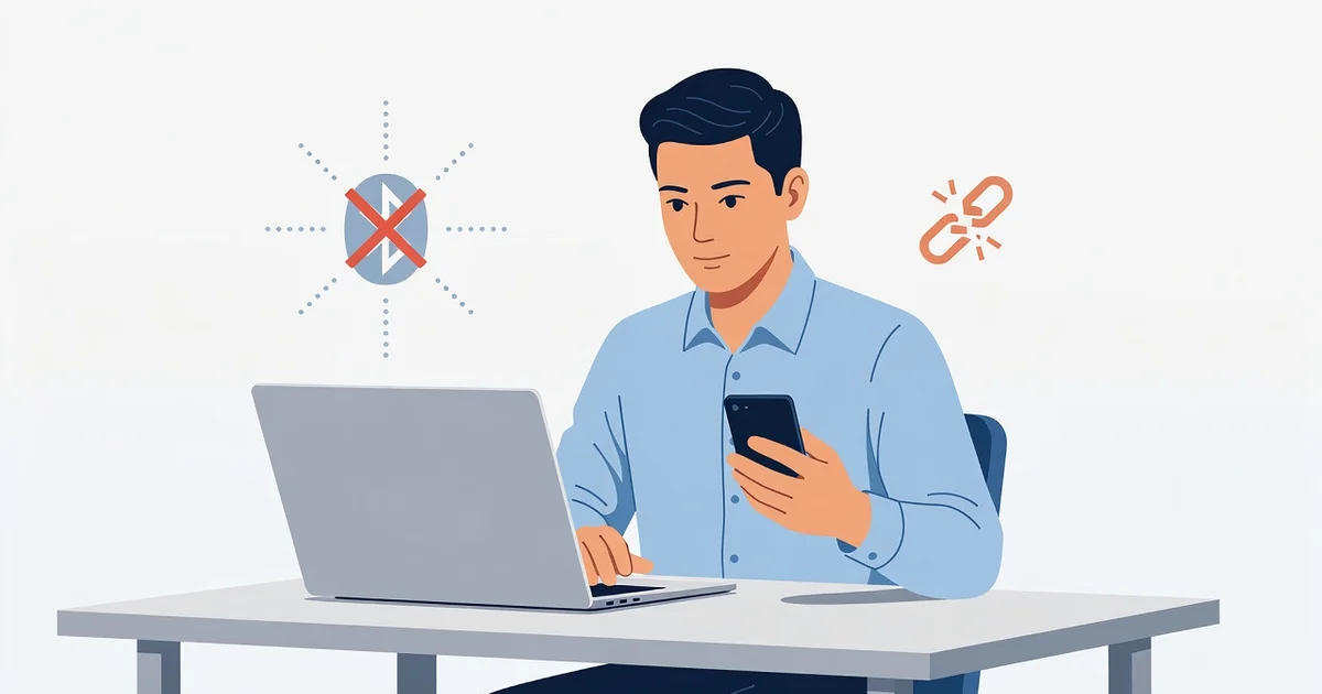 Featured image: Professional featured image for: How to Fix Common Bluetooth Connection Problems. Clean editorial il