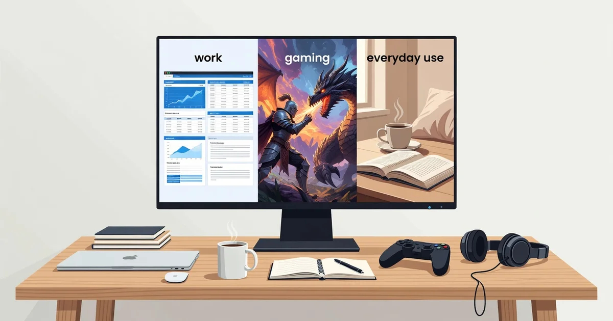 Featured image: Professional featured image for: How to Choose a Monitor for Work, Gaming, and Everyday Use. Clean e