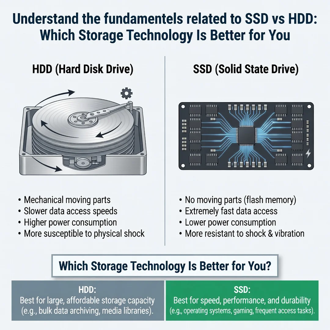 Step 1: Illustration for step: Understand the fundamentals related to SSD vs HDD: Which Storage Technology I