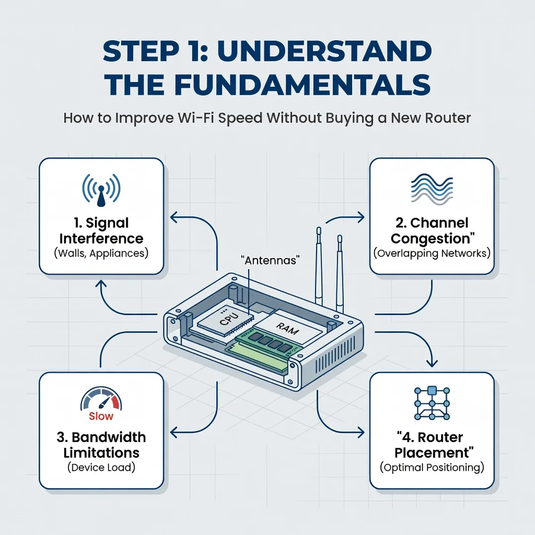 Step 1: Illustration for step: Understand the fundamentals related to How to Improve Wi-Fi Speed Without Buy