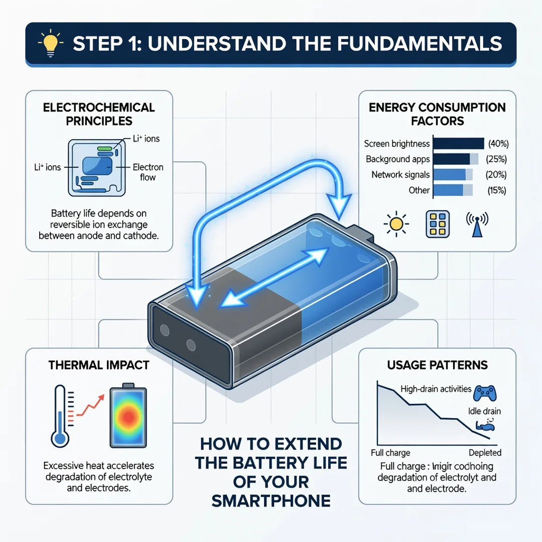Step 1: Illustration for step: Understand the fundamentals related to How to Extend the Battery Life of Your