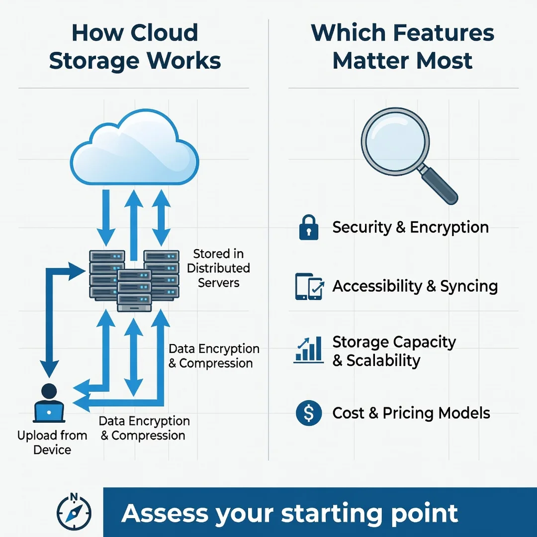 Step 2: Illustration for step: Assess your starting point related to How Cloud Storage Works and Which Featu