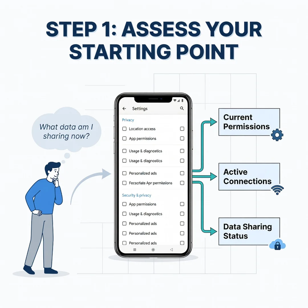 Step 2: Illustration for step: Assess your starting point related to Best Privacy Settings to Enable on Your