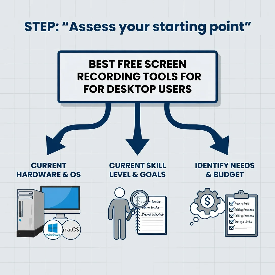 Step 2: Illustration for step: Assess your starting point related to Best Free Screen Recording Tools for De