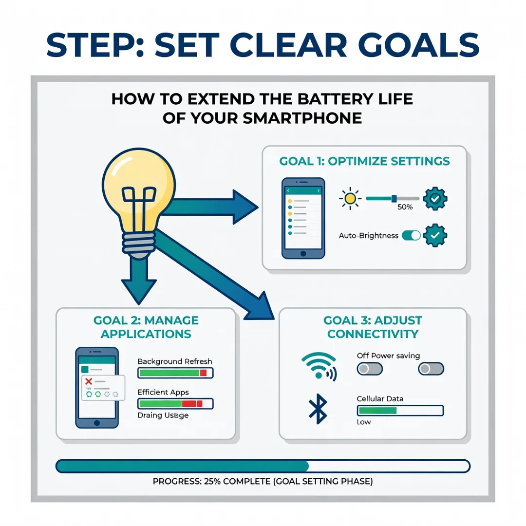 Step 3: Illustration for step: Set clear goals related to How to Extend the Battery Life of Your Smartphone,