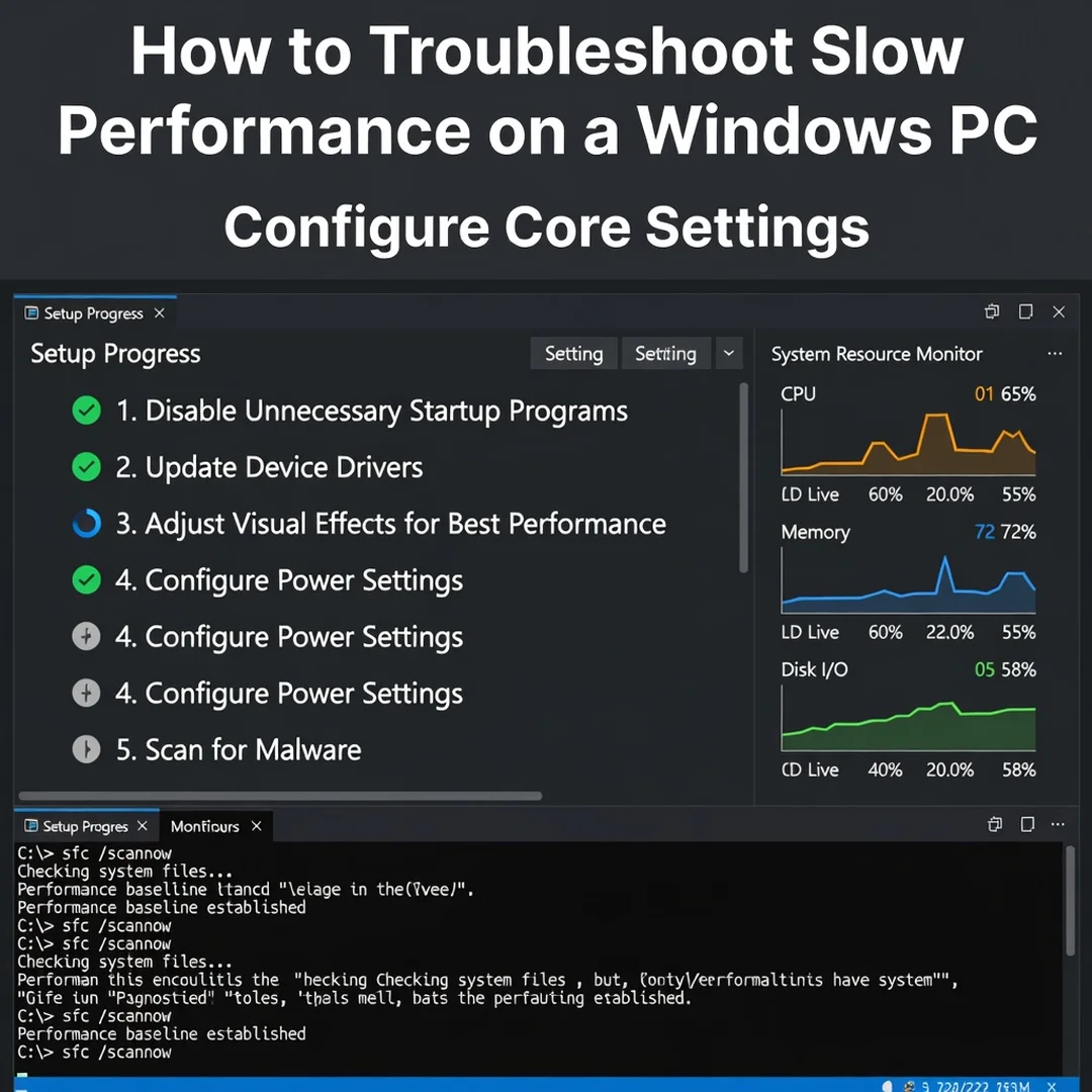 Step 3: Technical tutorial screenshot: Configure core settings for How to Troubleshoot Slow Performance on a