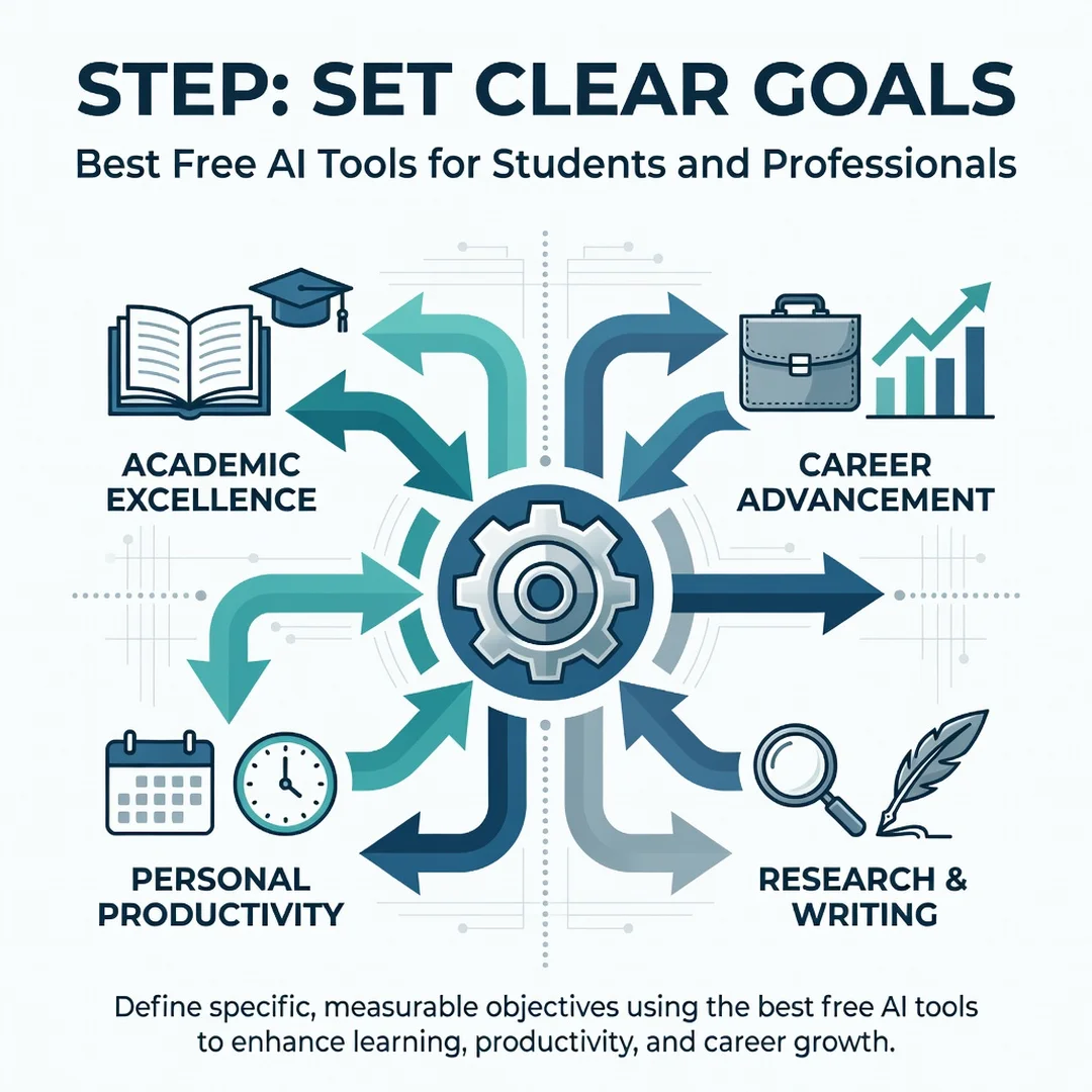 Step 3: Illustration for step: Set clear goals related to Best Free AI Tools for Students and Professionals,