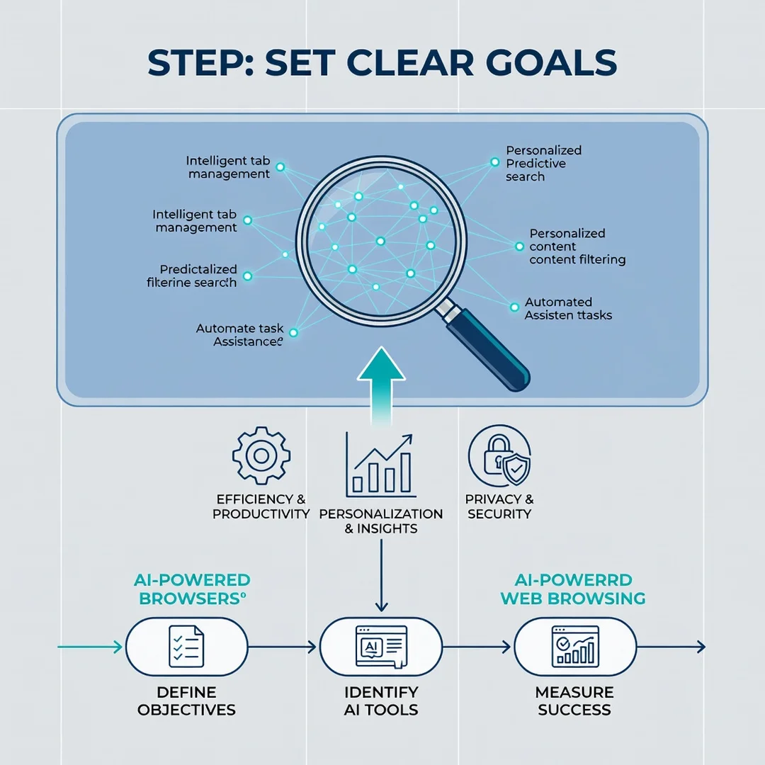 Step 3: Illustration for step: Set clear goals related to How AI-Powered Browsers Are Changing Web Browsing,