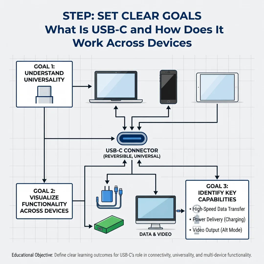 Step 3: Illustration for step: Set clear goals related to What Is USB-C and How Does It Work Across Devices,