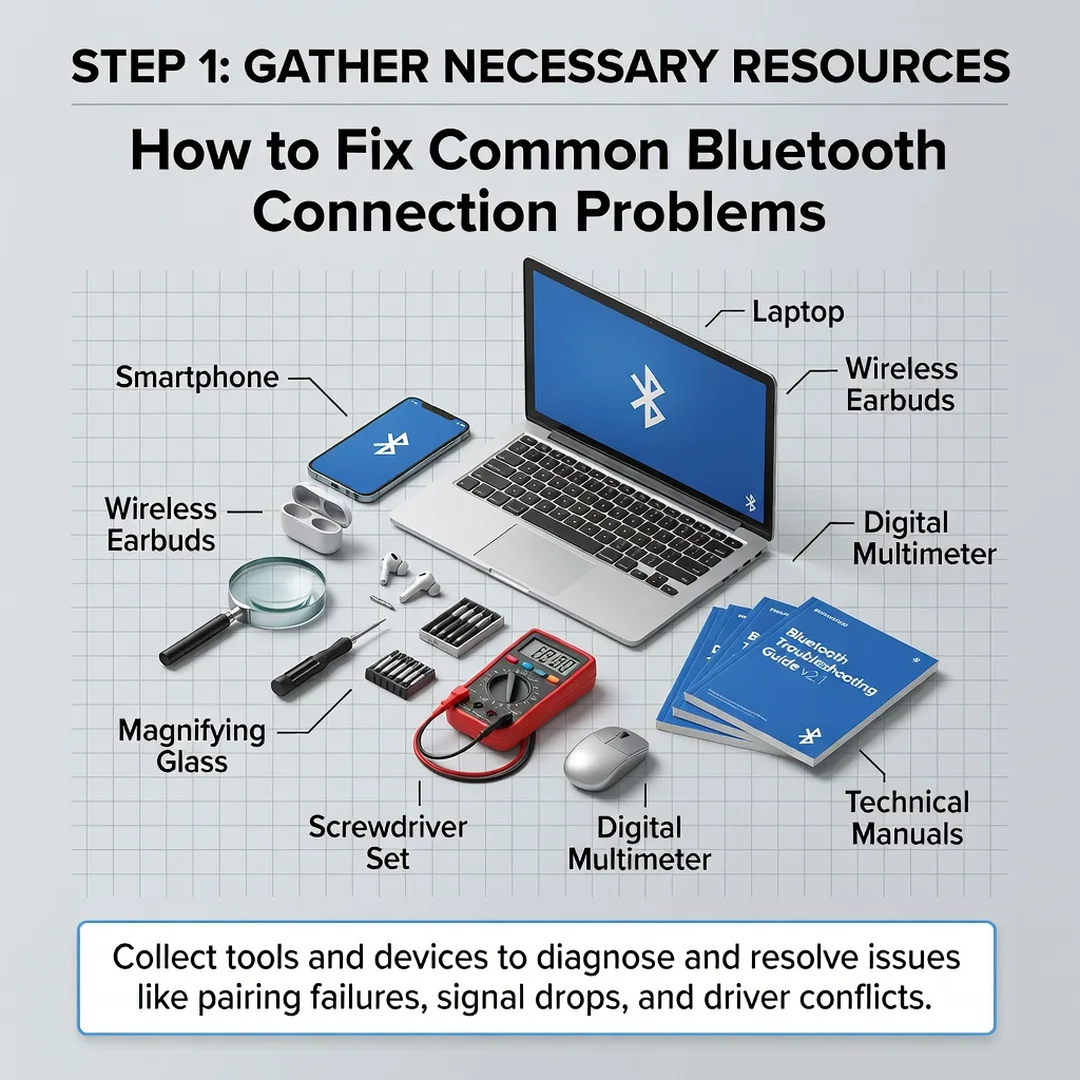 Step 4: Illustration for step: Gather necessary resources related to How to Fix Common Bluetooth Connection 