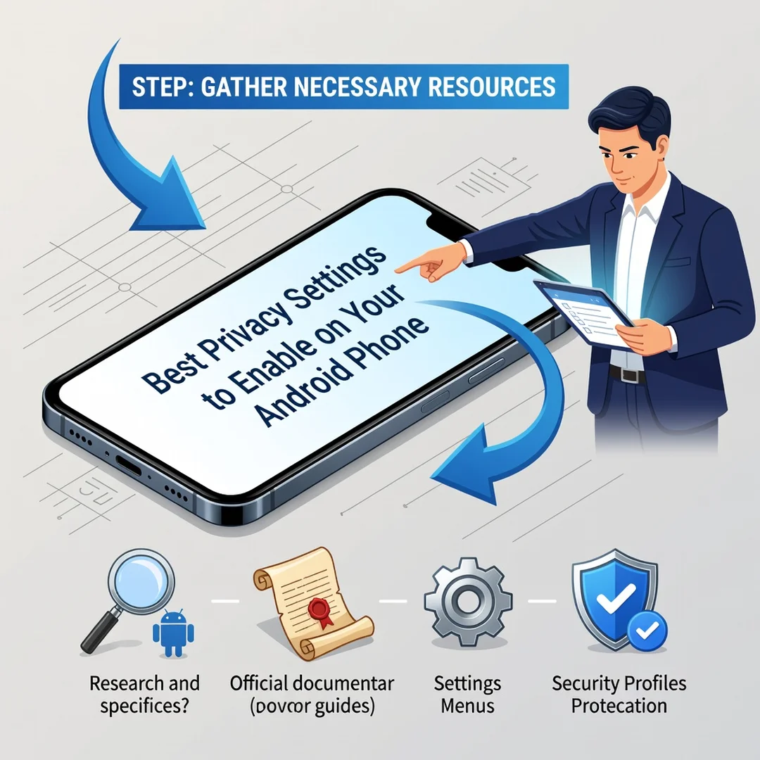 Step 4: Illustration for step: Gather necessary resources related to Best Privacy Settings to Enable on Your