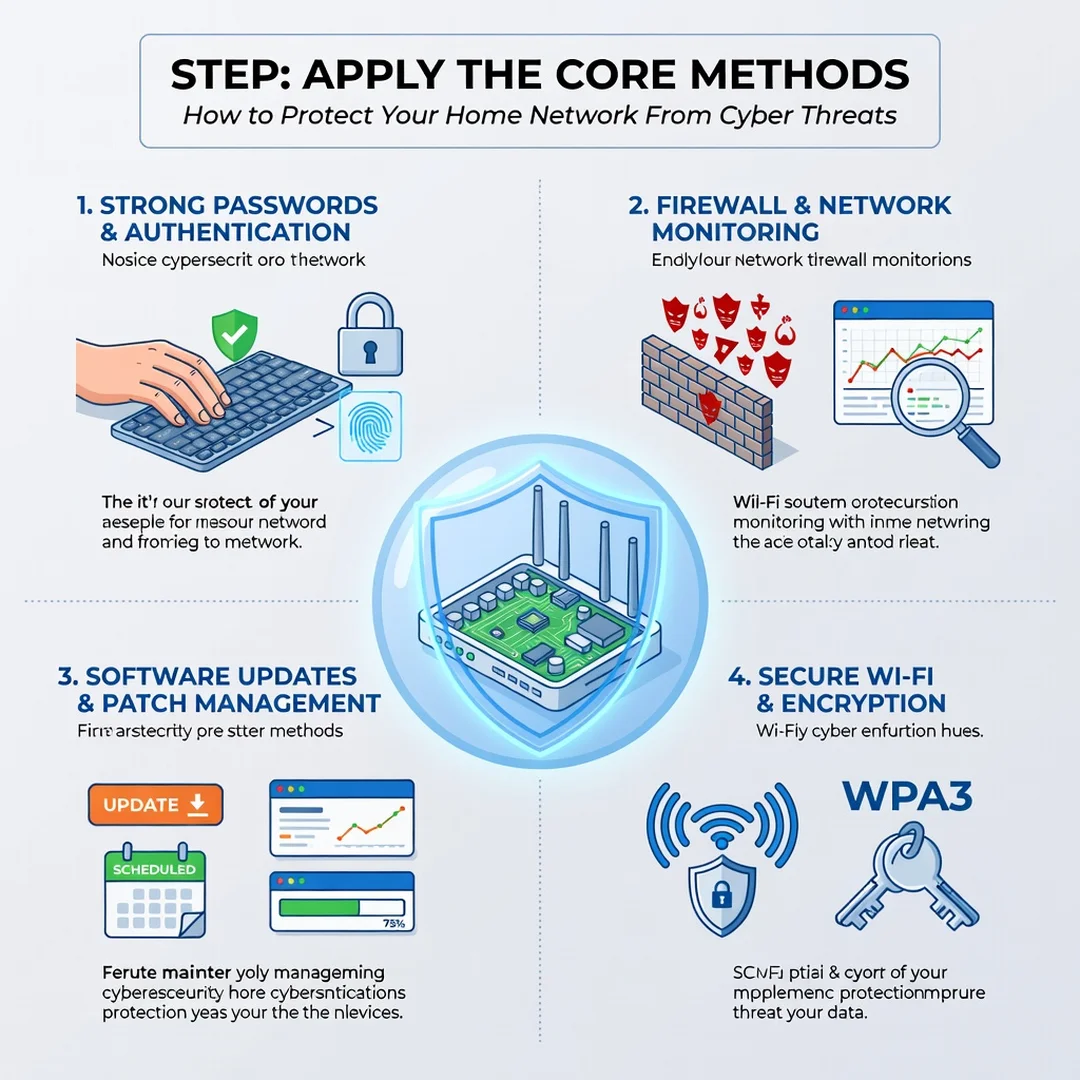 Step 5: Illustration for step: Apply the core methods related to How to Protect Your Home Network From Cyber