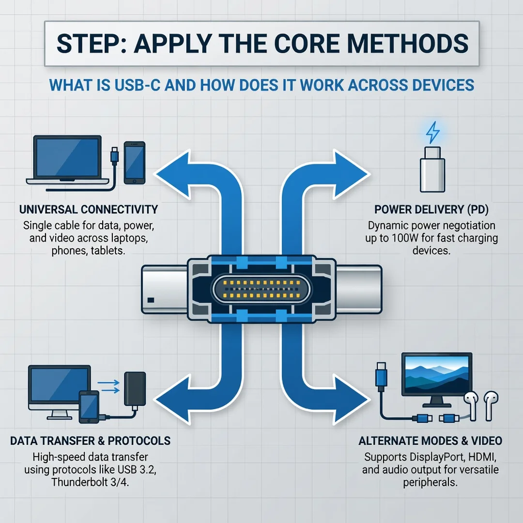 Step 5: Illustration for step: Apply the core methods related to What Is USB-C and How Does It Work Across D