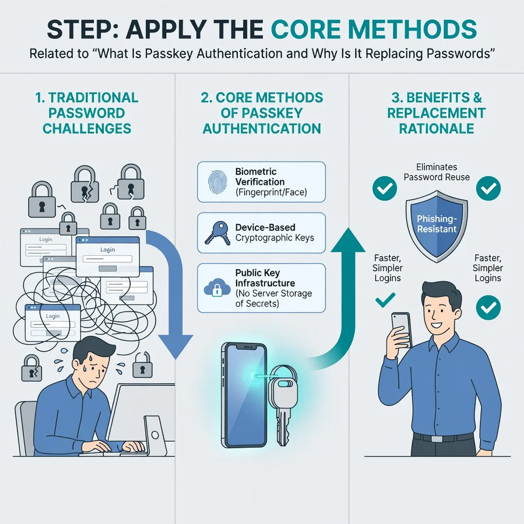 Step 5: Illustration for step: Apply the core methods related to What Is Passkey Authentication and Why Is I
