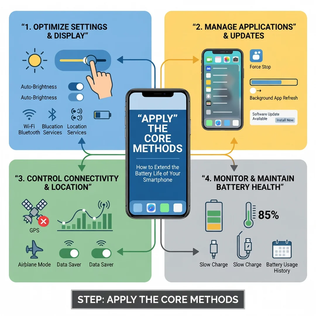 Step 5: Illustration for step: Apply the core methods related to How to Extend the Battery Life of Your Smar