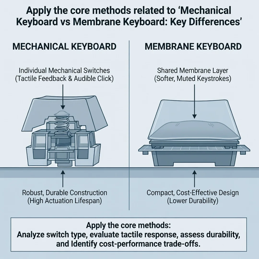 Step 5: Illustration for step: Apply the core methods related to Mechanical Keyboard vs Membrane Keyboard: K