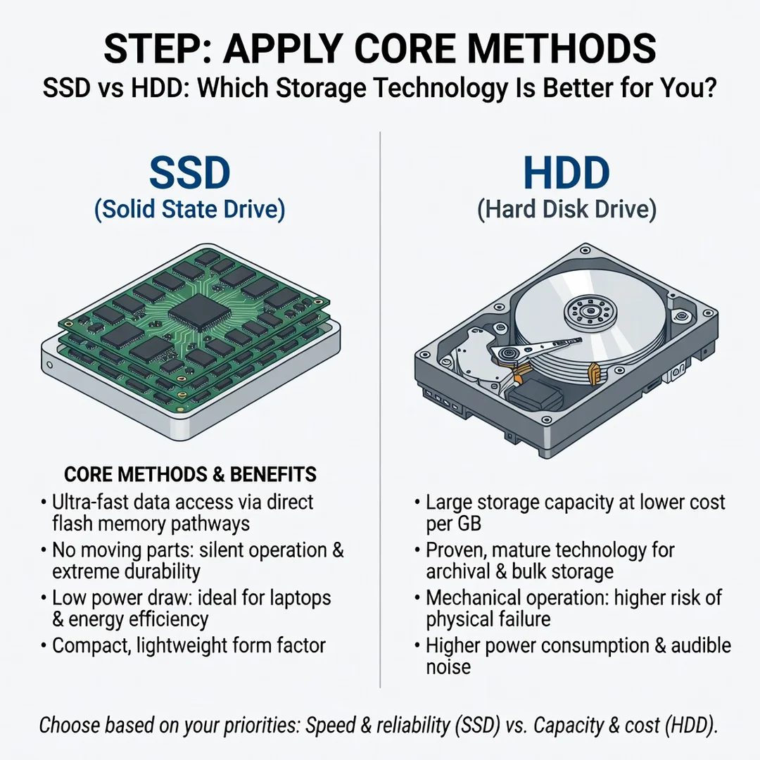 Step 5: Illustration for step: Apply the core methods related to SSD vs HDD: Which Storage Technology Is Bet