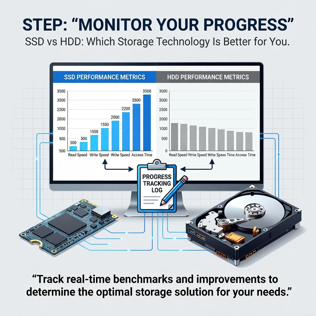 Step 6: Illustration for step: Monitor your progress related to SSD vs HDD: Which Storage Technology Is Bett