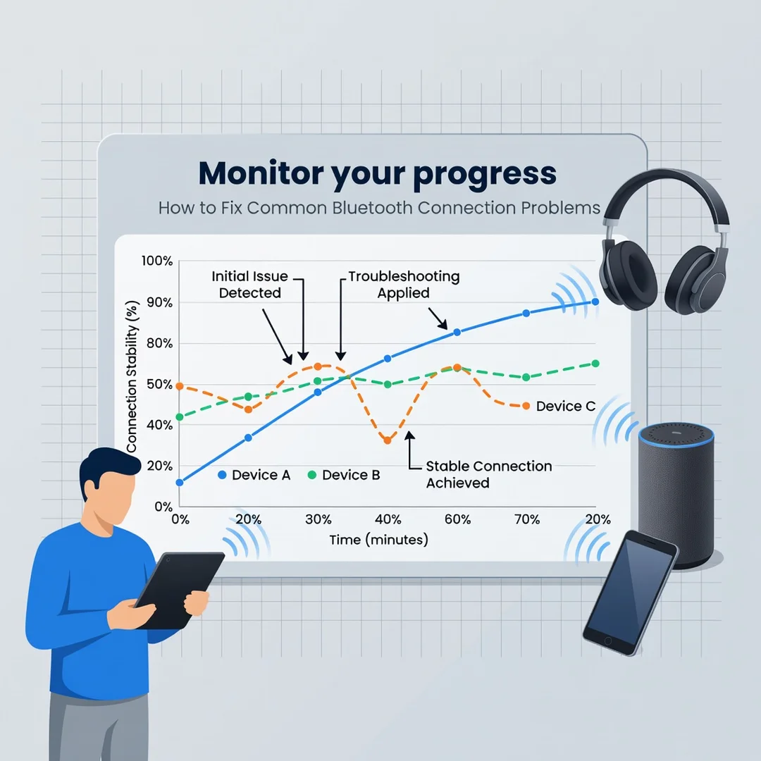 Step 6: Illustration for step: Monitor your progress related to How to Fix Common Bluetooth Connection Probl