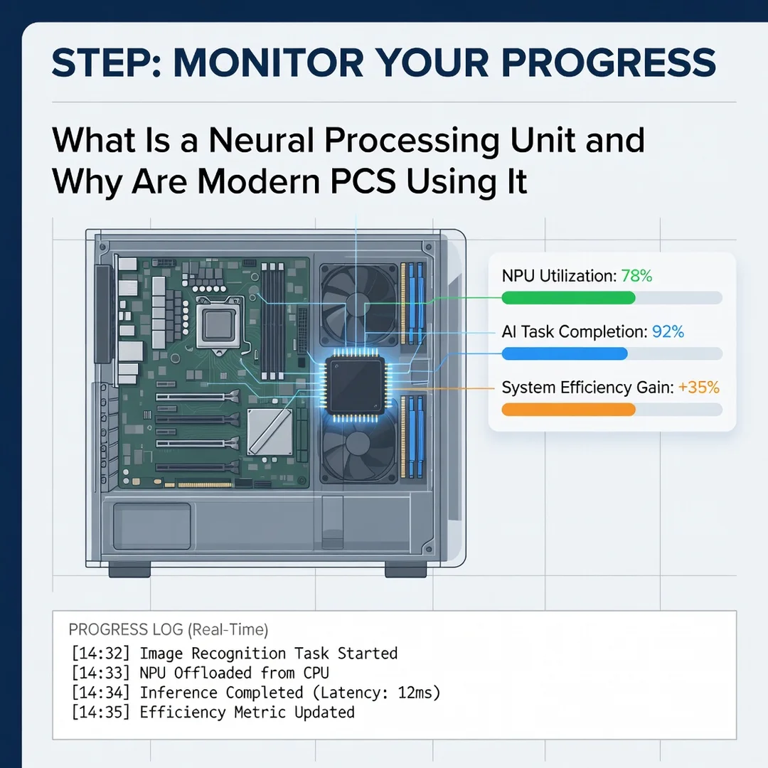 Step 6: Illustration for step: Monitor your progress related to What Is a Neural Processing Unit and Why Are