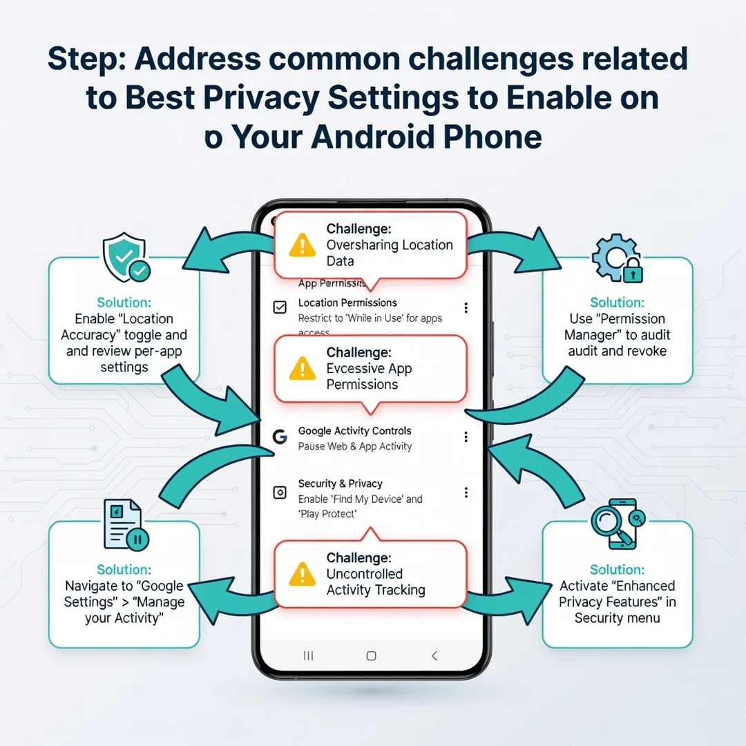 Step 7: Illustration for step: Address common challenges related to Best Privacy Settings to Enable on Your 