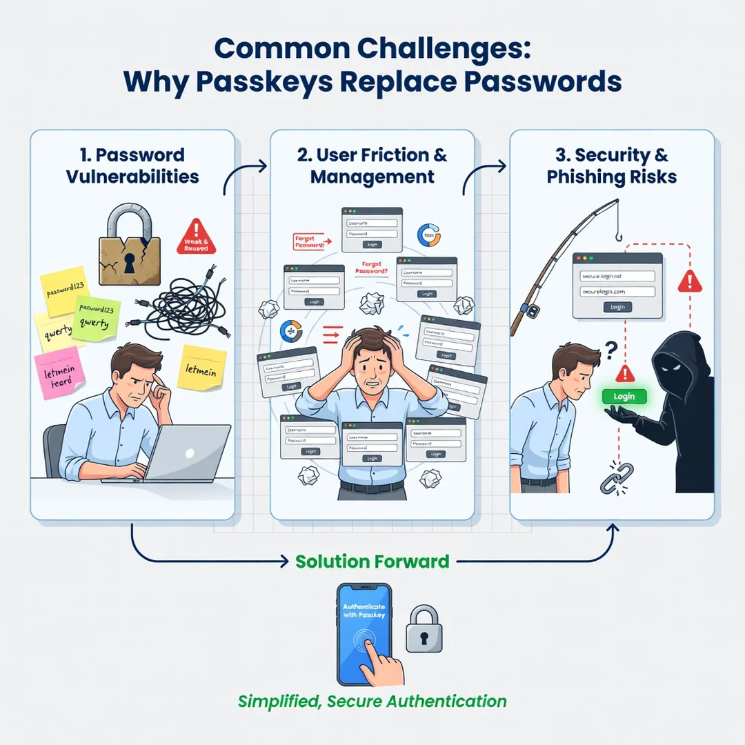 Step 7: Illustration for step: Address common challenges related to What Is Passkey Authentication and Why I