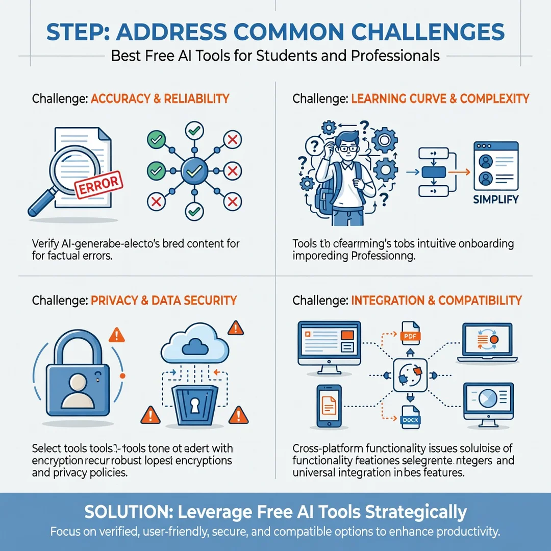 Step 7: Illustration for step: Address common challenges related to Best Free AI Tools for Students and Prof