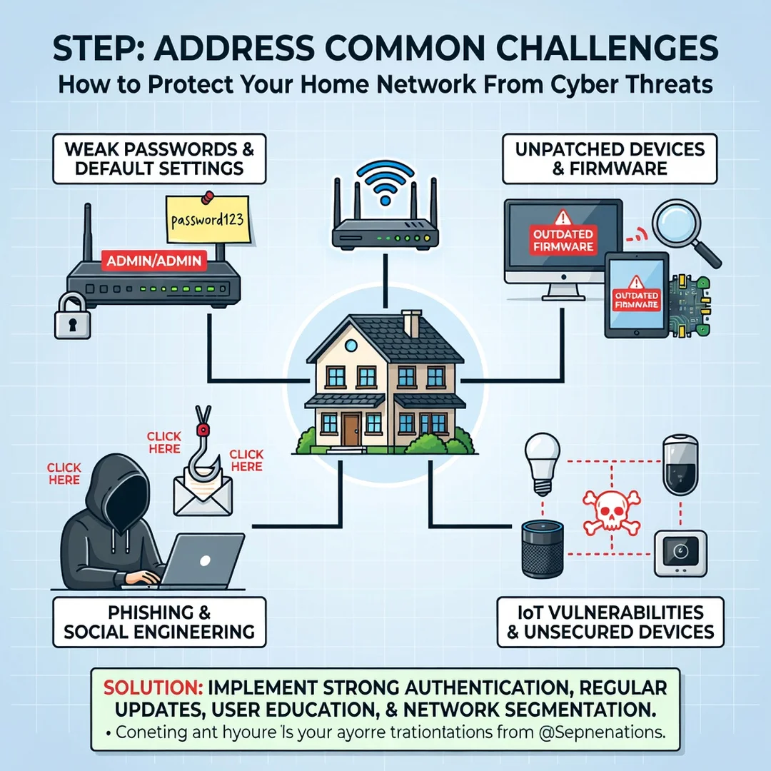 Step 7: Illustration for step: Address common challenges related to How to Protect Your Home Network From Cy