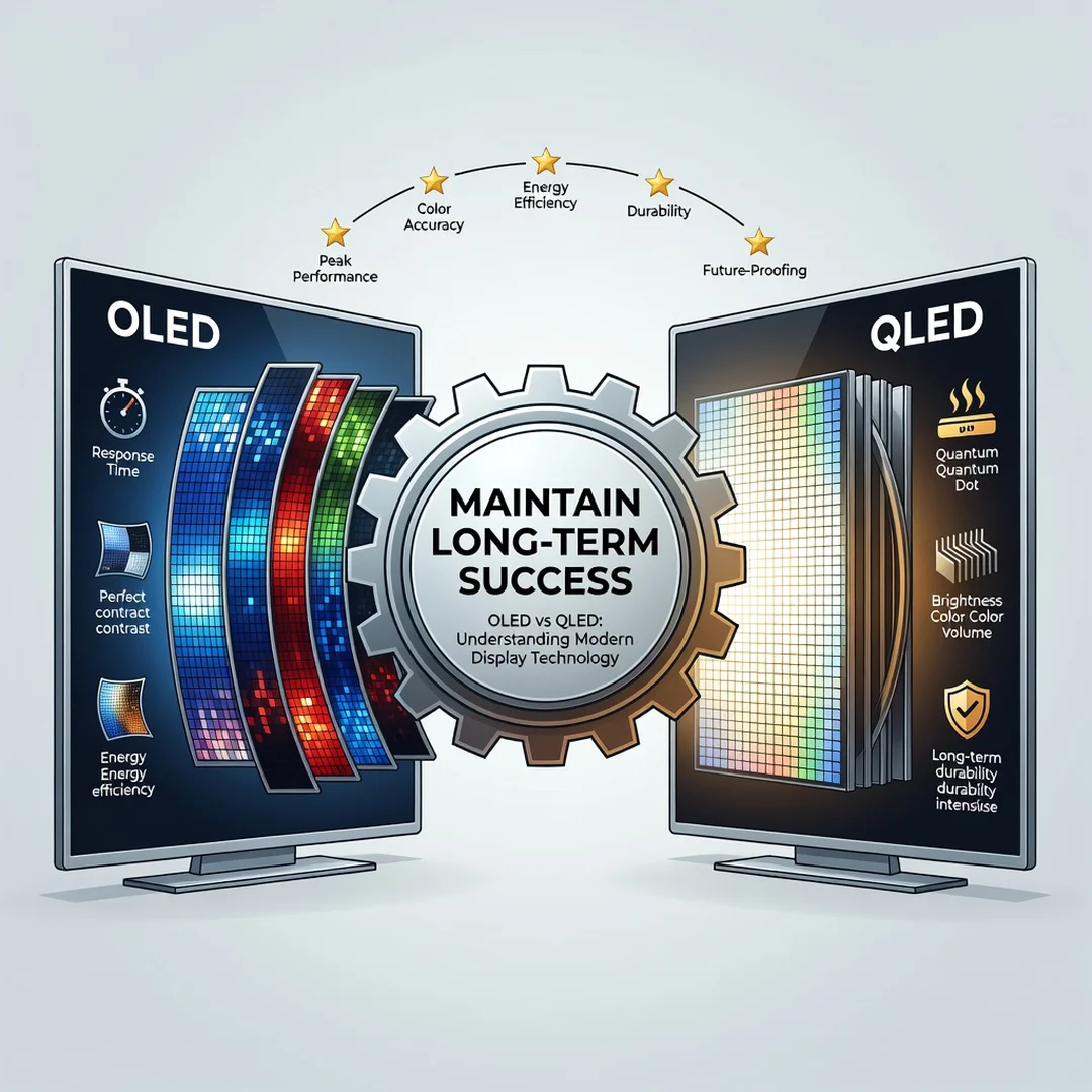 Step 8: Illustration for step: Maintain long-term success related to OLED vs QLED: Understanding Modern Disp