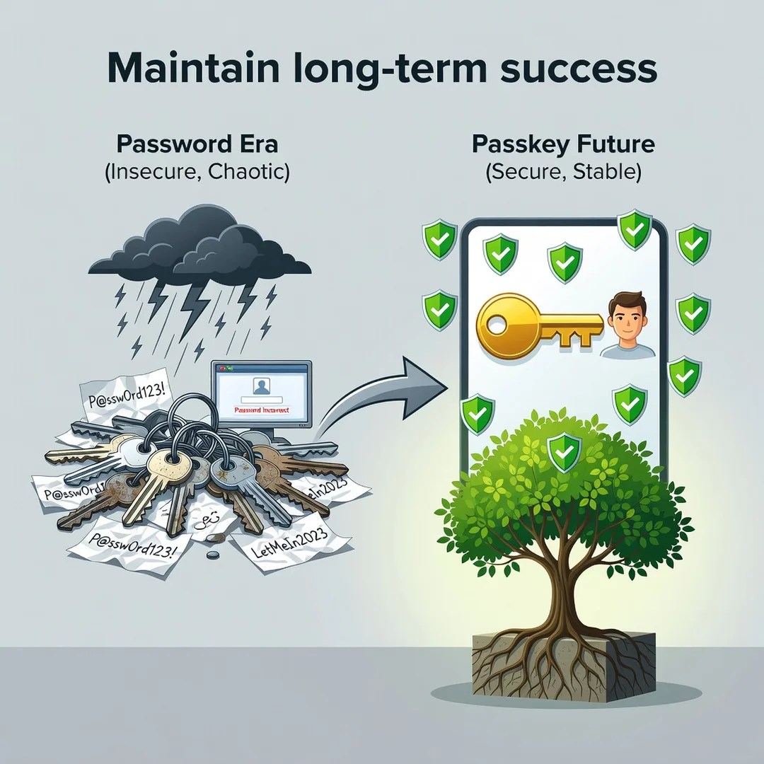 Step 8: Illustration for step: Maintain long-term success related to What Is Passkey Authentication and Why 