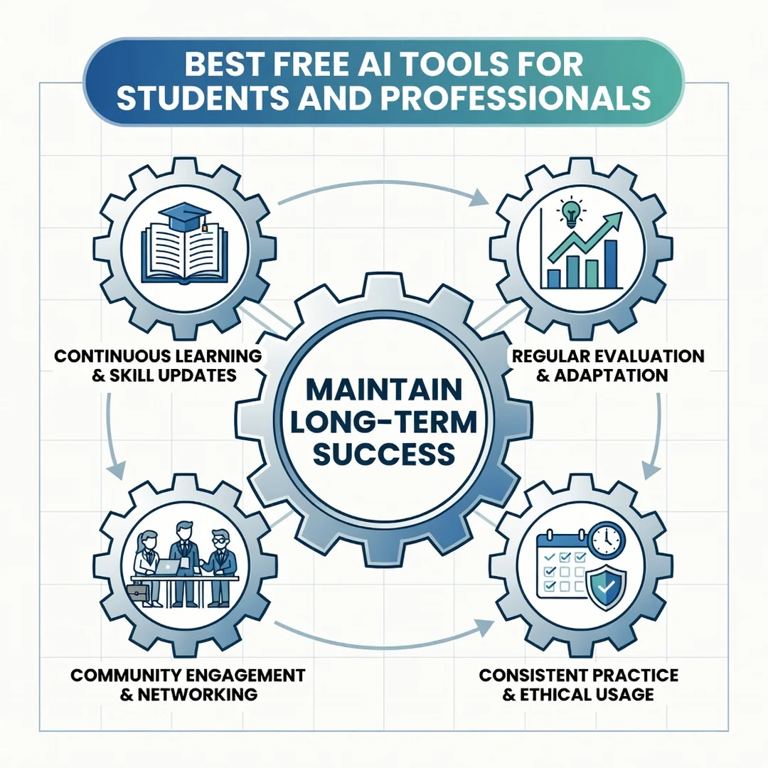 Step 8: Illustration for step: Maintain long-term success related to Best Free AI Tools for Students and Pro