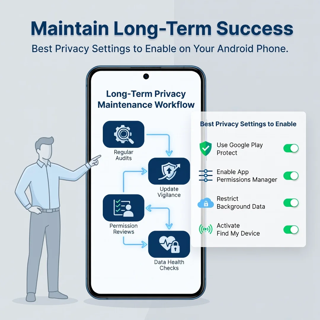 Step 8: Illustration for step: Maintain long-term success related to Best Privacy Settings to Enable on Your